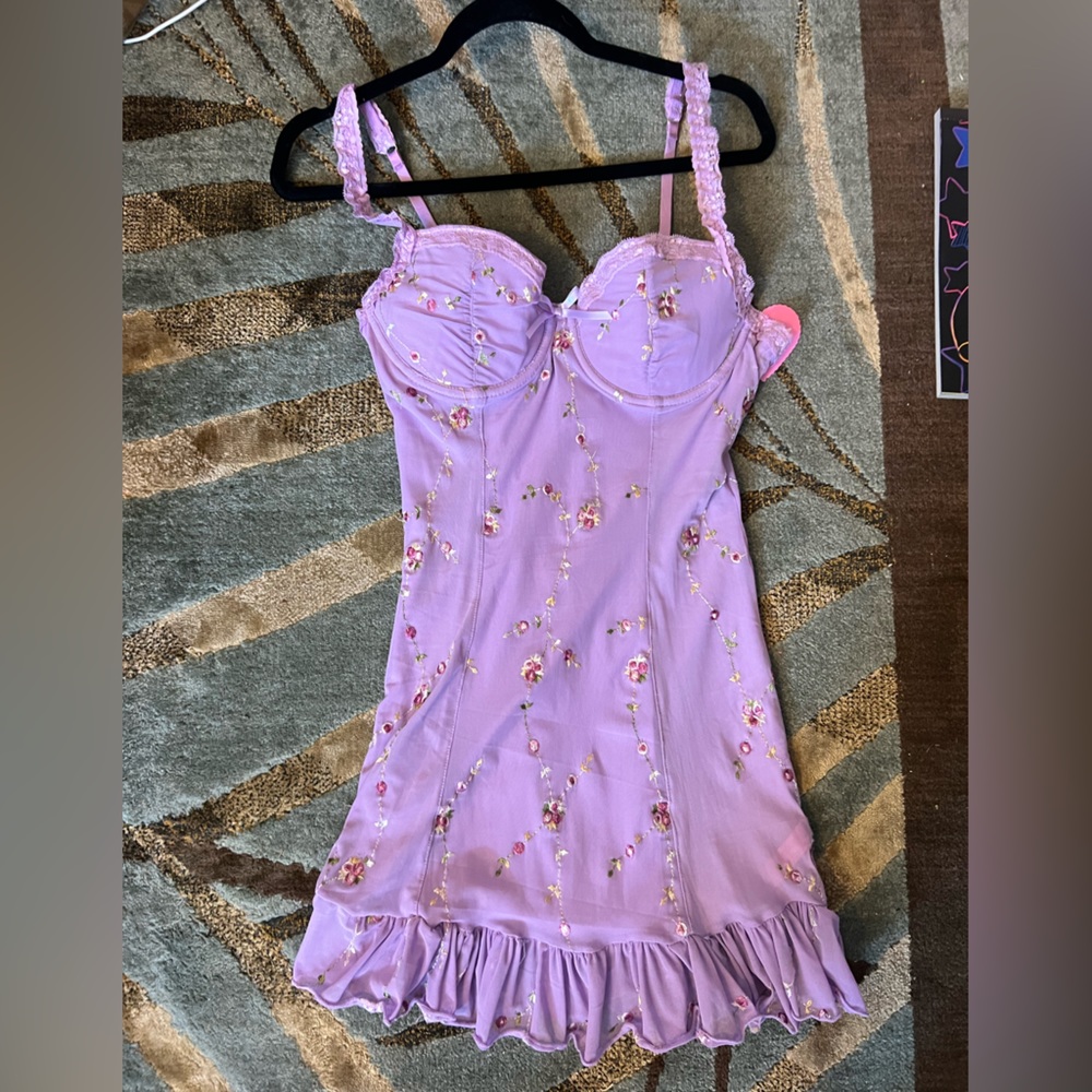 sugar thrills lavender floral dress